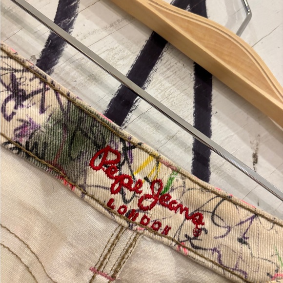 Vintage Y2K Pepe Jeans London Low Rise Graffiti Jeans - Picture 8 of 9